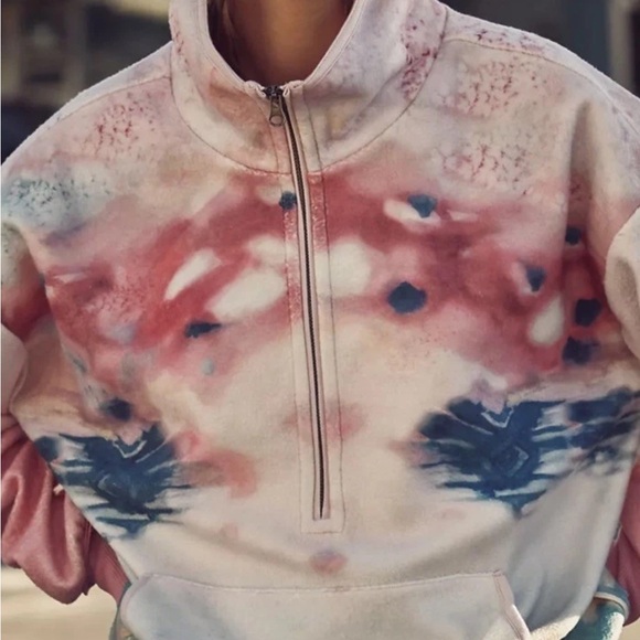 Pilcro Tops - Anthropologie Pilcro Half Zip Multicolor Pullover Sweatshirt Scenic Rose Green